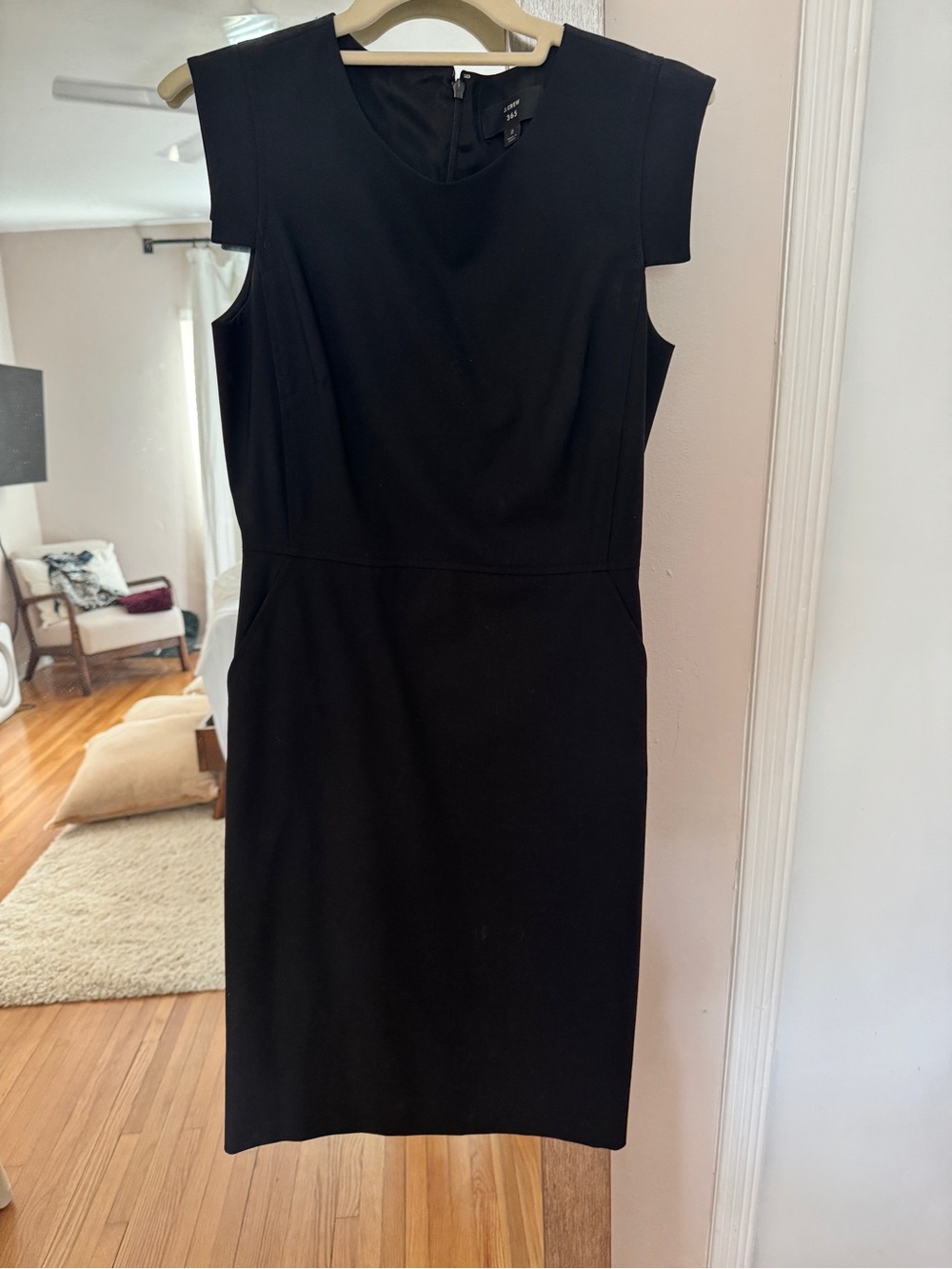 J. Crew Black Cap-Sleeve Sheath Dress